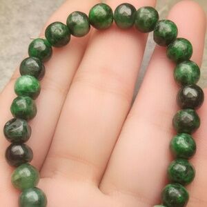 Certified Oily Green Natural A Jade Jadeite Handmade 5mm Beads Stretchy Bracelet